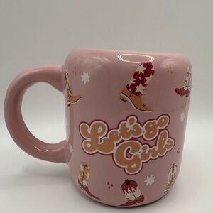 “Let’s Go Girls” Pink Cowboy Boot Mug Western Country Coffee Cup Cute Rodeo